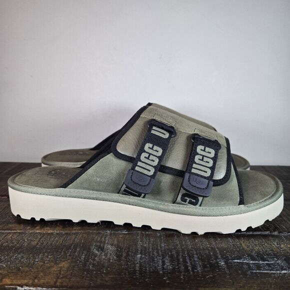 UGG Goldencoast Strap Mens Size 12 Slide Slippers Platform Shoes Green - Picture 1 of 11